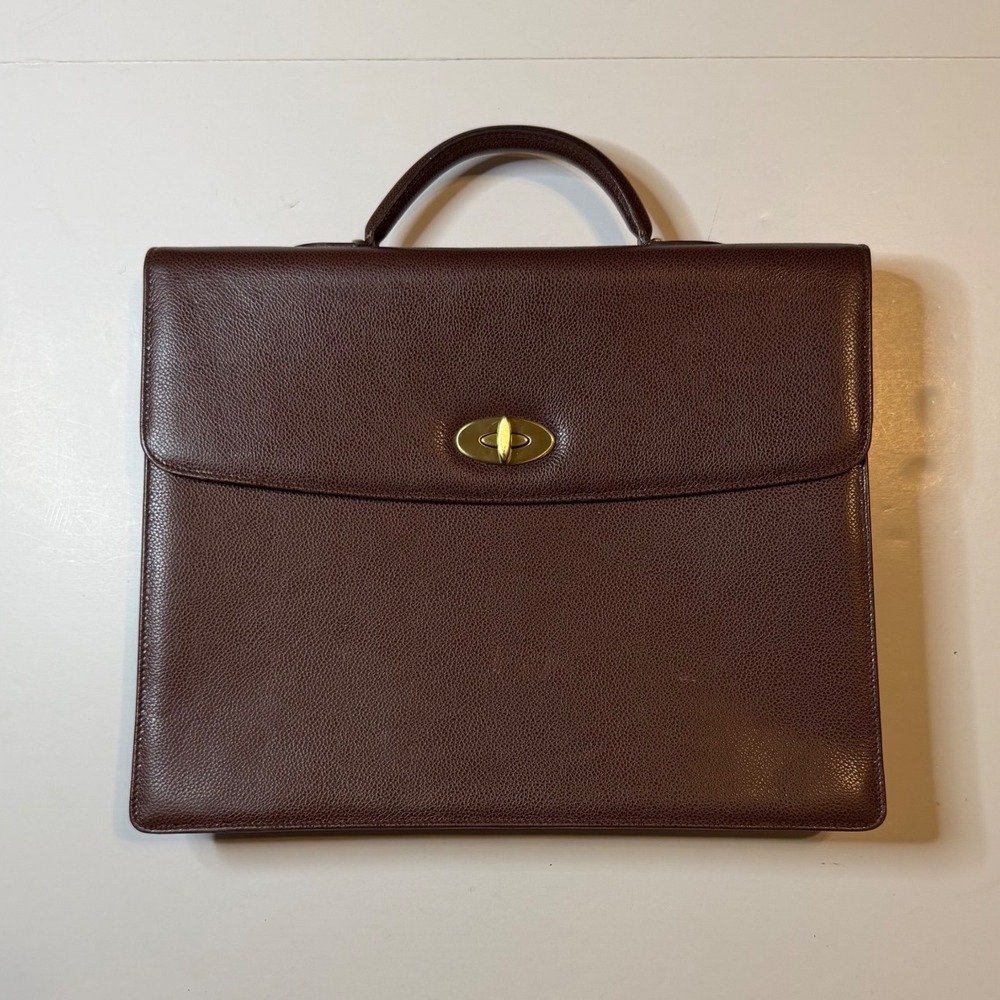 Vintage Coach Briefcase Mahogany Brown Textured Leather 4420